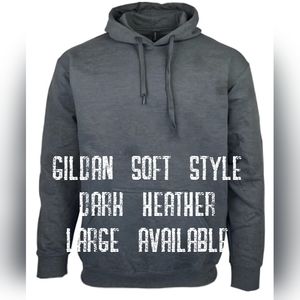 Gildan soft style dark grey hoodie custom made